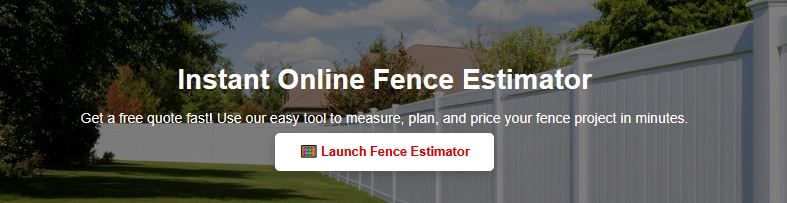 Website fence estimator widget for lead capture